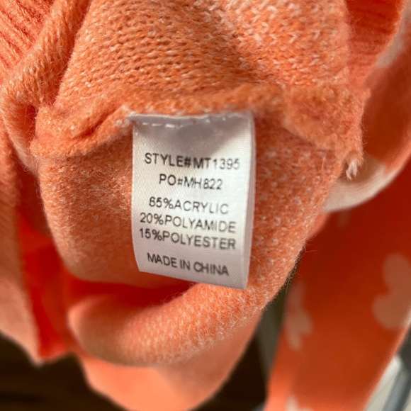 NWT Orange & White Sweater by MIMOSA size Medium ~ - Picture 4 of 4